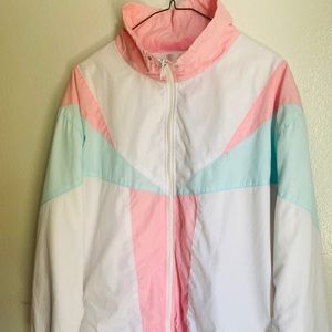 Vintage 1980 LAVON Pastel Windbreaker Jacket Large